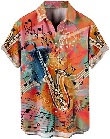 XXBR Менс Хавајски кошули, 2022 Лето со краток ракав копче надолу со кошули Тропско дрво Печатено кошула Обична плажа на плажа,