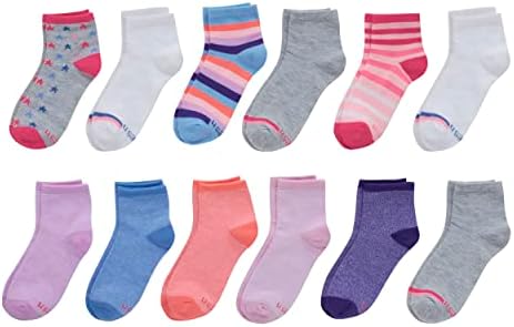 Ханес Девојки Мода Глуждот Чорапи, Дезенирани Меки Чорапи, 12-Пакет