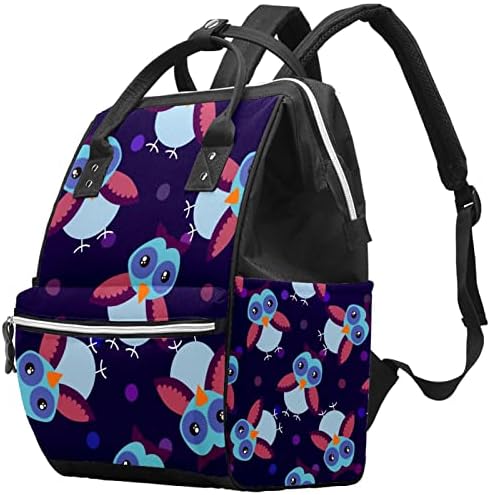 Оул темна боја лаптоп ранец за жени мажи, пелена торба ранец за патувања торбички колеџ ранец
