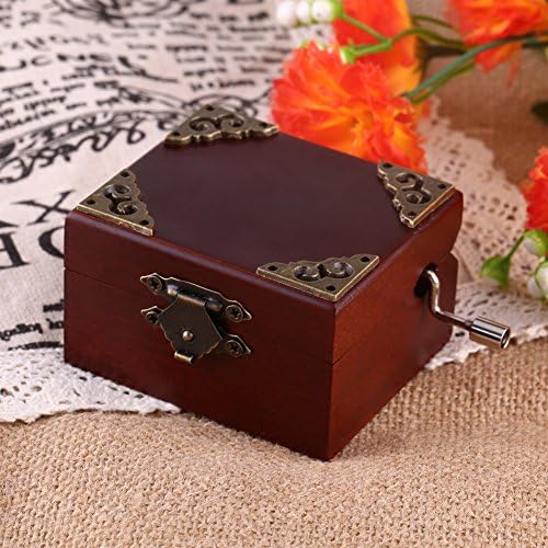 Музичка кутија, Еделвејс 1 парчиња бука дрво минијатурна класична 8 белешка со рака на рачно ветерот за музички кутии за кутии подароци,