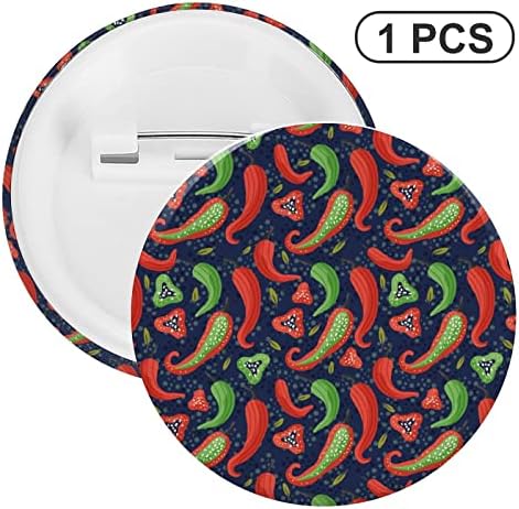 Чили пиперка рамна тркалезна значка за копче 2.3 инчи пинбек брош ознака за украсување подарок DIY торба облека за ранец додатоци