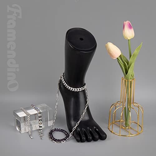 Framendino, црна манекенска десна нога е приказ на модел држач за чевли за чорапи за накит