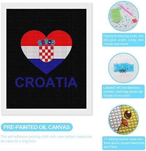 Loveубов хрватска дијамантска сликарска комплет уметност уметност слики DIY целосна вежба Дома додатоци Возрасни подароци за домашен