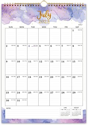 2023-2024 Wallиден календар - 18 месечен wallиден календар 2023-2024, 12 x 17, јули 2023 година - декември 2024 година, врзување