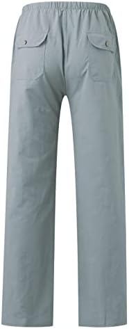 Машки панталони директно машки обични дневни солидни панталони со целосна должина од панталони од џеб од половината сива