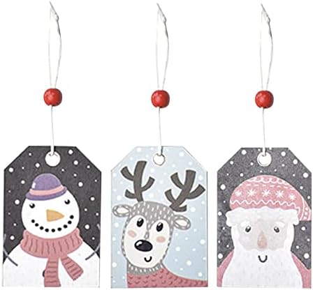 3PCs Божиќна декорација испорачува дрвени мали приврзоци креативни насликани цртани филмови приврзоци украси за новогодишни додатоци за новогодишни