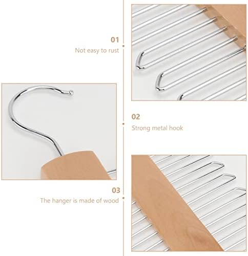 Cabilock Multi Hanger Tie Rack Hanger Природни дрвени врски закачалки за закачалки со повеќе функции