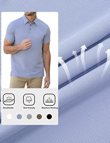 Gymsmart Polo кошули за мажи со кратки ракави за случаен деловен спортски тенис голф кошули