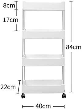 Tomyeus Multifunction 4-слојни полици за складирање количка количка повеќенаменска количка за складирање количка за складирање
