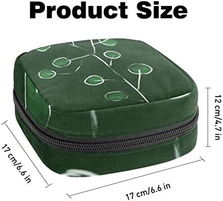 Торба за период на санитарна салфетка, санитарна торба за женски подлога санитарна подлога торбички за девојчиња дами, зелени лисја графити