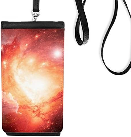 Розова галаксија убава маглина шема телефонска паричник чанта што виси мобилна торбичка црн џеб
