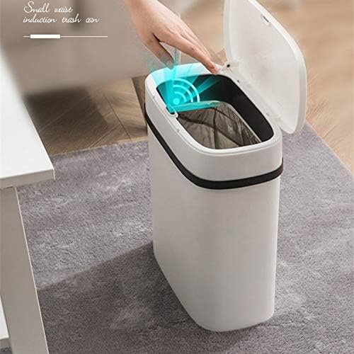 Mmllzel Intelligent Sensor Trash Man Can Conatutial Automatic Cover Тесен цвест отпадоци корпа за тоалетна хартија корпа за електрична