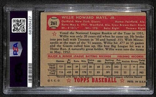 261 вили мејс - 1952 Топс Бејзбол Картички Оценето ПСА 3 - Бејзбол Плочи Автограмирани Гроздобер Картички
