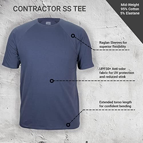 SunTect UPF50+ Облека за заштита на сонцето за работници на отворено-изведувач со средна тежина со кратки ракави со кратки ракави