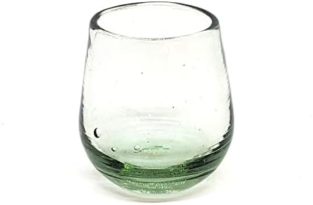 Mexhandcraft Clear 6 Oz Roly Poly Glass, рециклирано стакло, без олово, без токсин