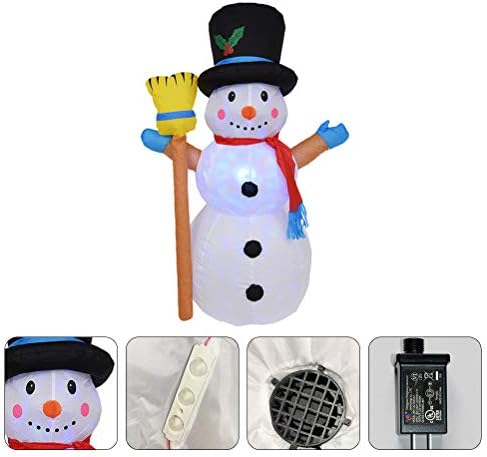 Sewacc 1. 2m Божиќен модел на надувување на снежен човек со ротирачки LED светла и украси за домашни приклучоци