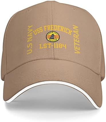 USS Frederick LST-1184 Unisex фармерки капачиња за бејзбол капа за сендвич