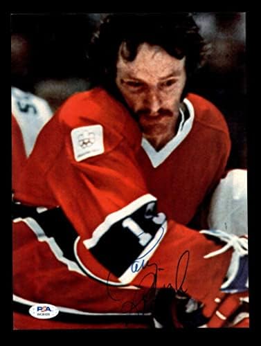 Лери Робинсон ПСА ДНК потпиша COA Vintage 8x10 Autograph Photo Канаѓани - Автограмирани фотографии од NHL