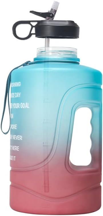 LMMDDP Градиент Спортски котел Пластична вода чаша голем капацитет 3.78L спортски фитнес преносен рачка голема котел
