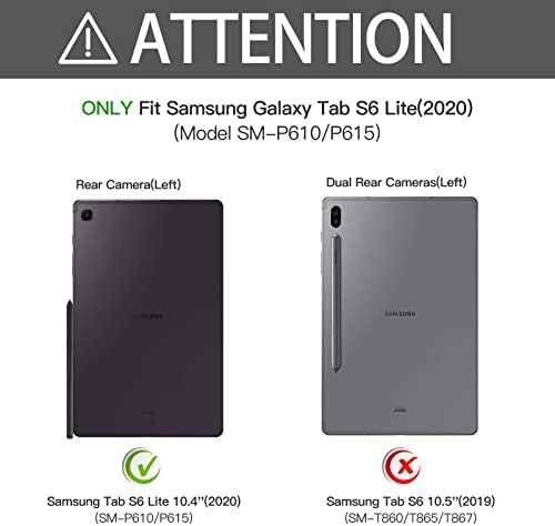 Случај за тастатура за таблата Samsung Galaxy Tab S6 Lite 10.4 '' 2022/2020 Модел Тенок лесен наслов на лесен штанд со држач за