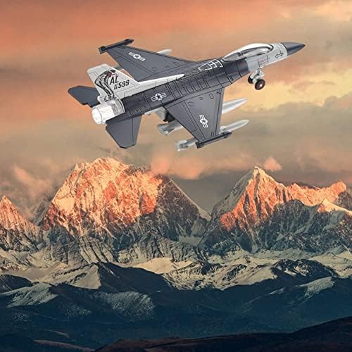 Tooyful 1/72 F16 Soufa Fighter Diecast Aircraft Kids Toy со приказ Стенд сувенир подарок украс Авион модел за спална соба канцелариски телевизор