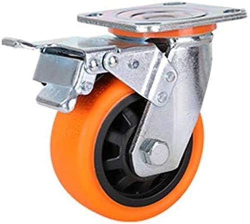 Лумекуба Индустриски Тркалца ГОДИШНО-Вртливото Тркало( Пакет 4), € 100mm/125mm/150mm, 700kg Тешки Тркалца Со Сопирачки Плоча Тркалца