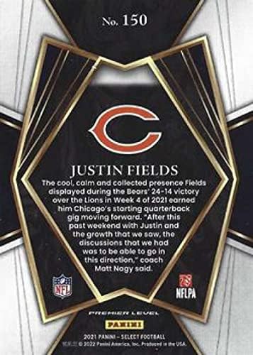 2021 Панини Изберете 150 Justinастин Филдс Премиер Ниво Чикаго мечки RC RC Dookie NFL фудбалски трговски картички