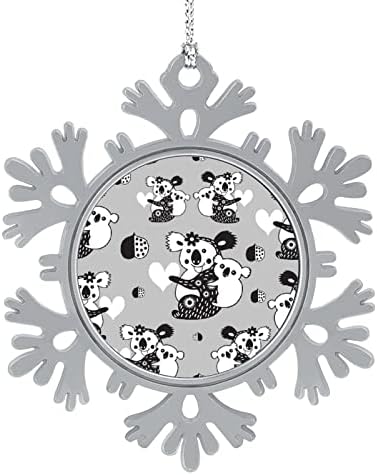 Смешна коала бебешка снегулка приврзоци Божиќ што виси украси печати Божиќни украси на дрво