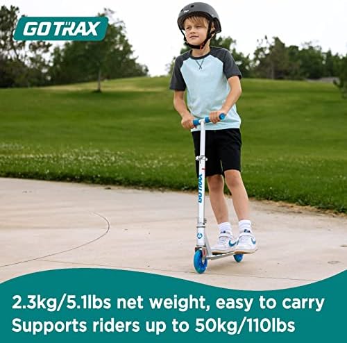 Скутер за Удар Gotrax KX5, 3 Прилагодливи Височини И 5 Трепкачки Тркала Детски Скутер, Лесен Скутер Од Алуминиумска Легура За