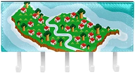Лаијухуа шарени лепила куки со 5 куки и оддел од 1998 година за складирање, совршен за вашиот влез, кујна, мапа на бендромадеира