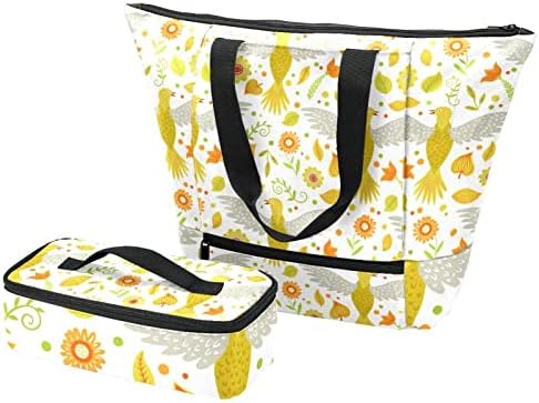 Симпатична Панда Жолта Патент Торба За Жени, Патување Работа Чанта Со Изолирани Ручек Торба