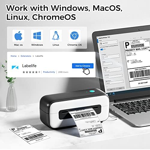 Итари Термичка Етикета Печатач - 4х6 Превозот Етикета Печатач За Мал Бизнис, Десктоп Етикета Печатач За Mac Windows Chromebook,