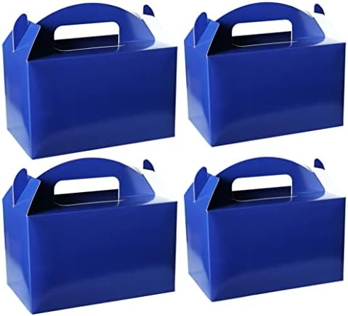 Yuynlep 24 пакувања морнарички сини кутии за забава забава миризба за бонбони кутии Goodie Gable кутии DIY торби собрани светли бои картонска