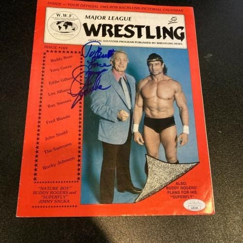 Jimими Снука потпиша автограмирана програма за борење во 1983 година WWF со JSA COA - Автограмирано борење разни предмети