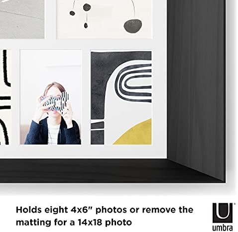 Umbra Lookout Аголна квадратна рамка за слика за десктоп и wallид, мулти, црна