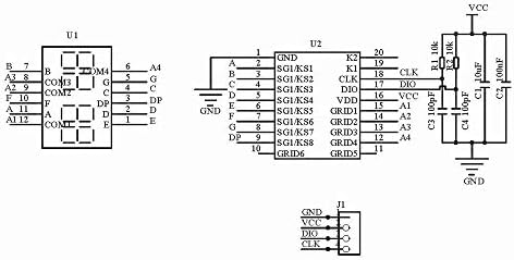 Hiletgo 2pcs 0.36 4-Цифрена ЦЕВКА LED Сегмент Дисплеј Модул Црвена Заедничка Анода TM1637 Диск Чип Цевка Часовник Дисплеј За