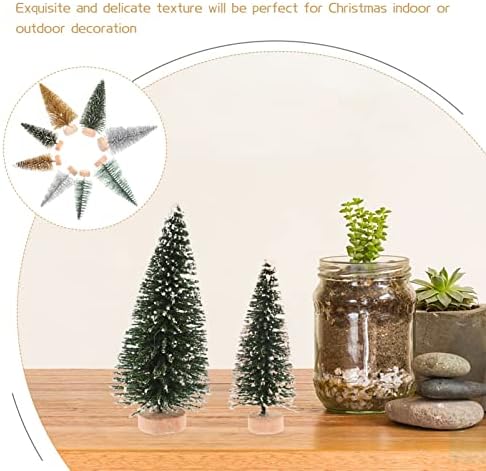 Нолитој 48 парчиња растенија празнични украси празници мали вештачки модели на боја на снег, Божиќно молив, распоред на молив, живописни дрвја,