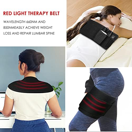 Црвен инфрацрвен светлосен појас, црвен појас што се користи за ублажување на болката и инфрацрвената лесна терапија појас, 660nm 850nm носат уред за масажа на длабока т