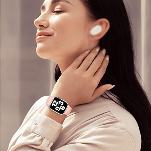 Qiengo 6 Pack Strighty најлон соло јамка + мека силиконска лента компатибилен со Apple Watch 38mm 40mm 41mm за мажи, еластична