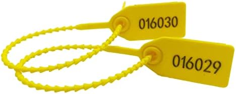 FSJVN 500PCS Пластични заптивки за безбедност на броеви со нумерирани ознаки за отпорна на тампер за прилагодување на должината