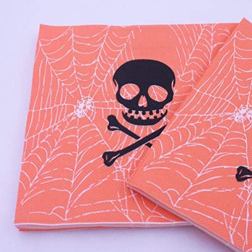 Беспортбл печатени хартиени крпи 1 парчиња салфетка за Ноќта на вештерките, убаво удобно удобно печатење на вештерките за печатење череп,