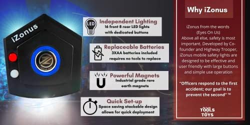 3 Пакет iZonus Црвено/Бело Про Серија ИТНИ ПАТИШТА LED Предупредување За Безбедност Одблесокот На Патот Светла Strobe