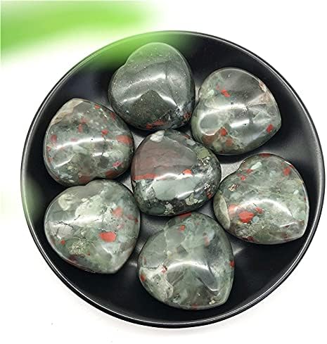 Laaalid xn216 1pc Природно африканско крварење срцев кристал полиран камен лекување декорација подарок природни камења и минерали