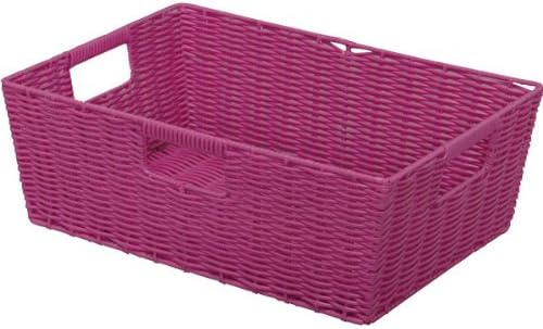 Ирис Охима Каб-38 корпа за плетење во боја, розова, ширина 15,0 x длабочина 10,2 x висина 5,1 инчи
