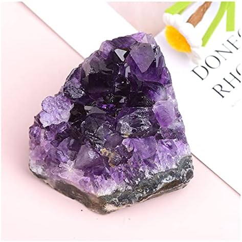 Доверба занаетчија 1 парче природен виолетова кристален кварц кластер камен минерал виолетова боја, камен лекување примерок камен кристал