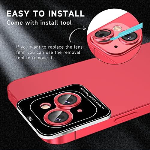 [2+1pcs] FateDey за iPhone 14 Plus/ iPhone 14 заштитник на леќи на фотоапаратот, 9H калено стакло [Anti Scrach] [Ultra HD] Метална