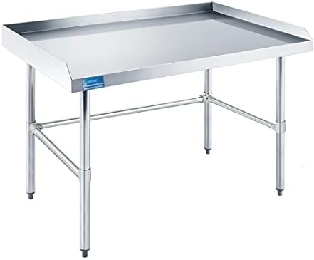 Комерцијална работна табела Амгуд Отворена база со грб и странични распрскувачи | Подготвена маса од не'рѓосувачки челик за кујна, ресторан, гаража, алишта | НСФ