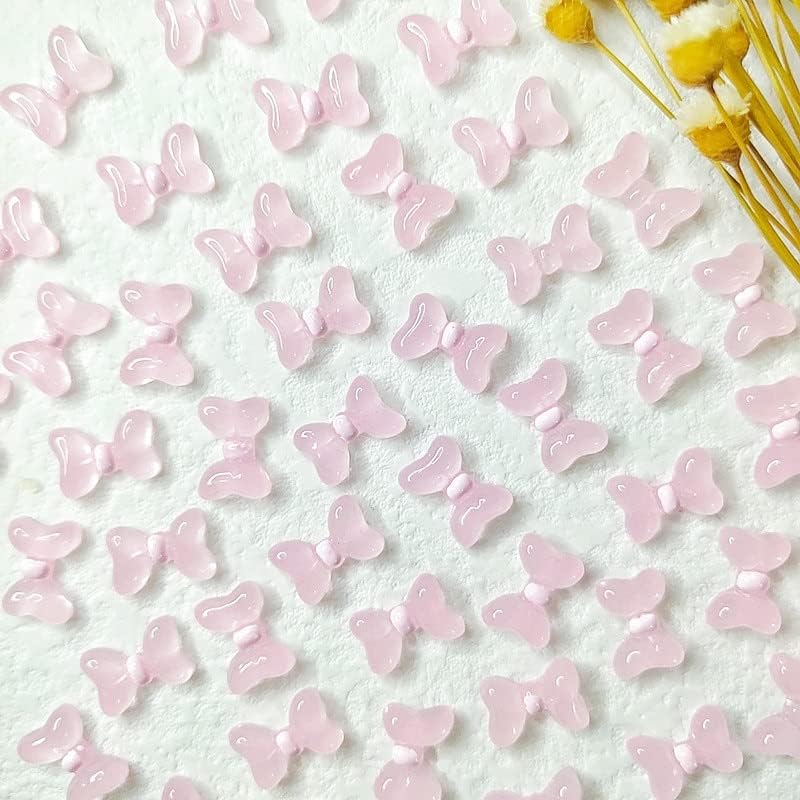 50 парчиња мулти -бои нокти смола камења замрзнати/транспарентни лакови во форма на нокти во форма на нокти за слатки резерви на