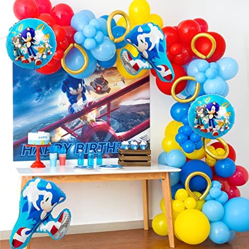 Материјали за Роденденска Забава, 91 парчиња Балони Во Позадина, Украси Вклучуваат Среќна Позадина, 81 Балони Од Латекс Фолија, 2 Тркалезни Балони, 5 Златна Магија