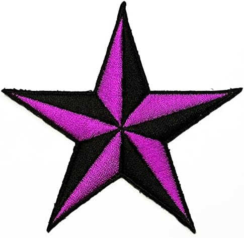 Кленплус 3 парчиња. Црна Виолетова Ѕвезда Ранг Знак Симбол Железо На Закрпи Активности Везени Лого Облека Јакни Кошули Додатоци